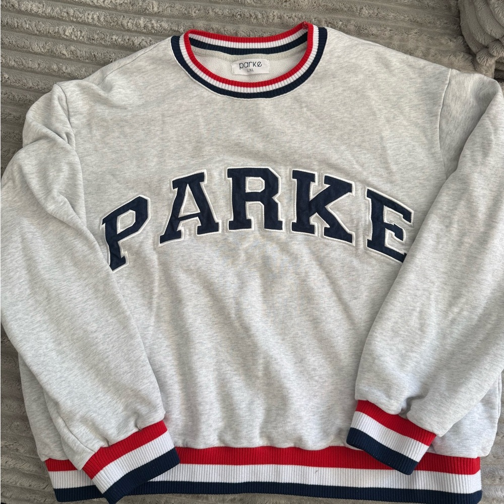 Parke Vintage Varsity Crewneck Sweatshirt - L/XL, EUC.